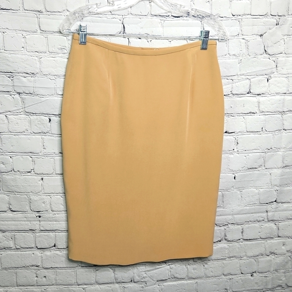 Dana Buchman Silk Skirt Honey Tan Size 14
